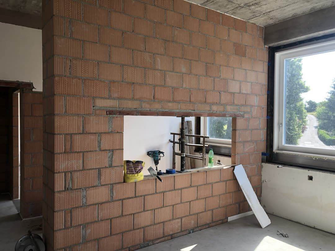 Mauerwerksbau im Rohbau