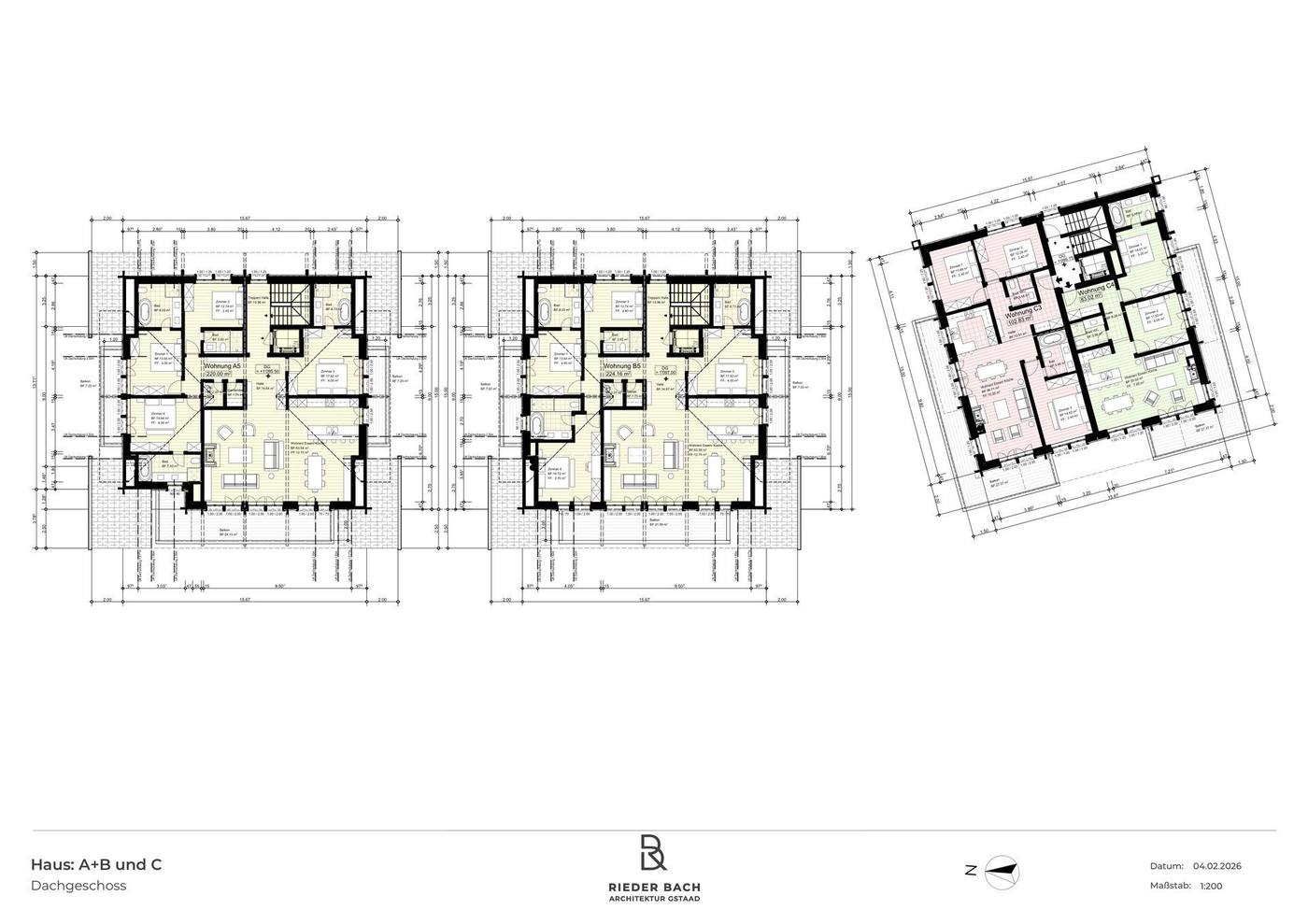 Grundriss Dachgeschoss alle 3 Chalets