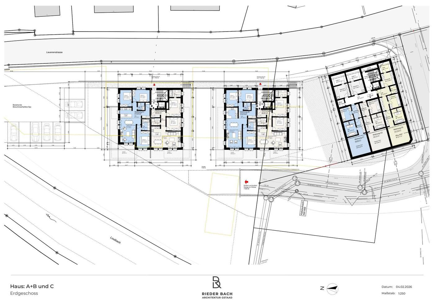 Grundriss Erdgeschoss alle 3 Chalets